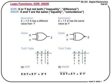 logic functions xor xnor powerpoint    id