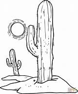 Coloring Desert Pages Sun Clipart Cactus Supercoloring Printable Cactuses Over Drawing Desenho Clip Para Deserto Sol Cacto Cactos Sheets Flower sketch template