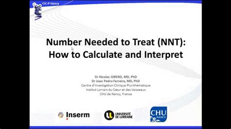 number needed  treat nnt   calculate  interpret youtube
