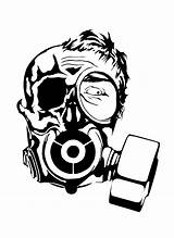 Skull Gas Mask Drawing Getdrawings sketch template