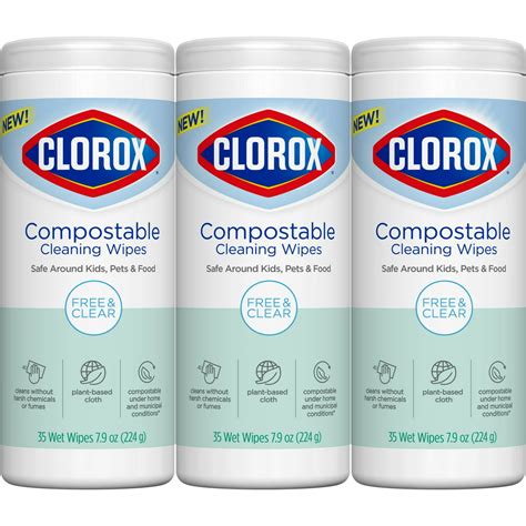 clorox compostable cleaning wipes  purpose wipes unscented