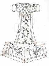Hammer Thor Drawing Tattoo Thors Viking Mjollnir Getdrawings Mjolnir Deviantart Wildspiritwolf sketch template