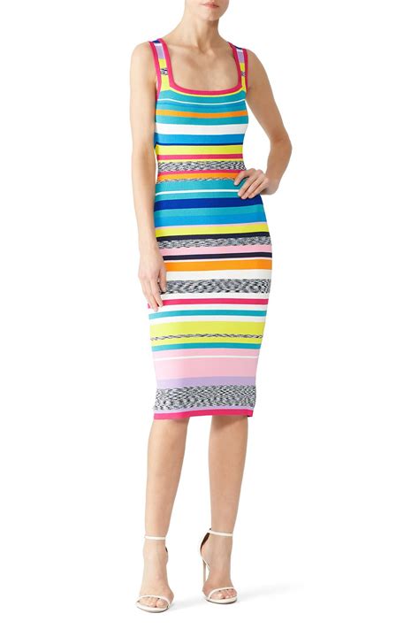 spacedye rainbow stripe dress by milly for 48 58 rent the runway