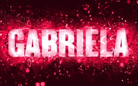 Download Imagens Parabéns Gabriela 4k Neon Rosa Nome Gabriela