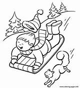 Coloring Winter Pages Fun Color Printable Print Sheets Kids Sheet Snow Christmas Sled Printables Child Book sketch template