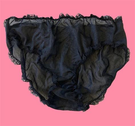 Vintage Womens Sm Med Sheer Black Panties Undies 60s… Gem