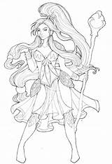 Sorceress Coloring 11kb sketch template