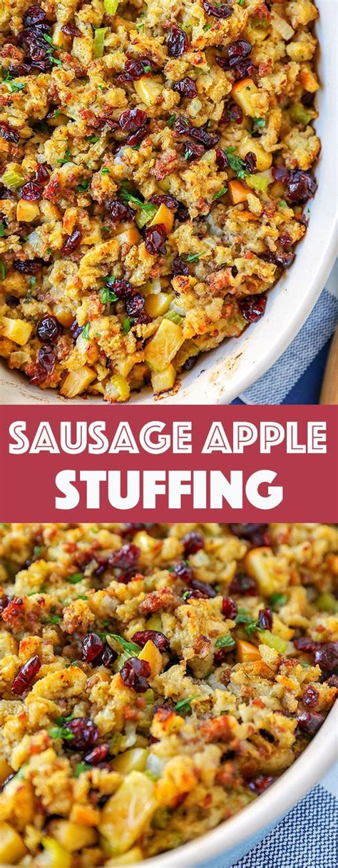this stuffing recipe is so easy sausage apples and cranberry combined