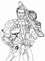 Trooper Commando Clone Kuk Commander sketch template