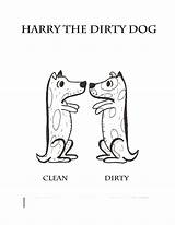 Harry Dog Dirty Clean Template Coloring Kids Pages Activities sketch template