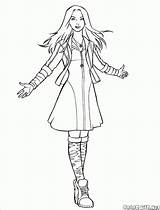 Witch Scarlet Coloring Pages Colorkid sketch template