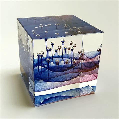 glass cube sculpture  cube   jan stohanzl  boha glass