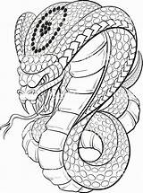 Coloring Pages Snakes Printable Cobra King Snake Tattoo Mustang Print Kobra Filminspector Drawing Animal Downloadable sketch template