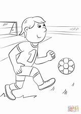 Coloring Football Cartoon Pages Soccer Player Players Drawing Print Printable Kids Supercoloring Boys sketch template