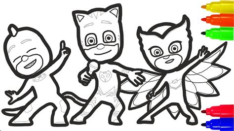 pj masks coloring pages video printable coloring pages