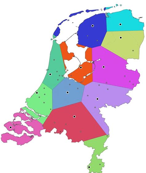 nederlandse provincies op basis van dichtstbijzijnde provinciehoofdstad reupload