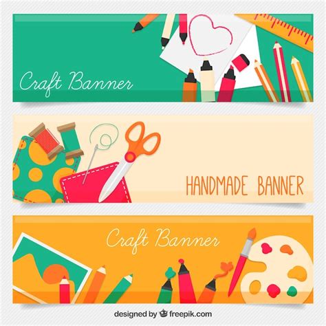 vector beautiful craft banners