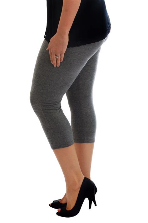 new womens leggings plus size ladies cropped trouser soft stretch capri nouvelle ebay