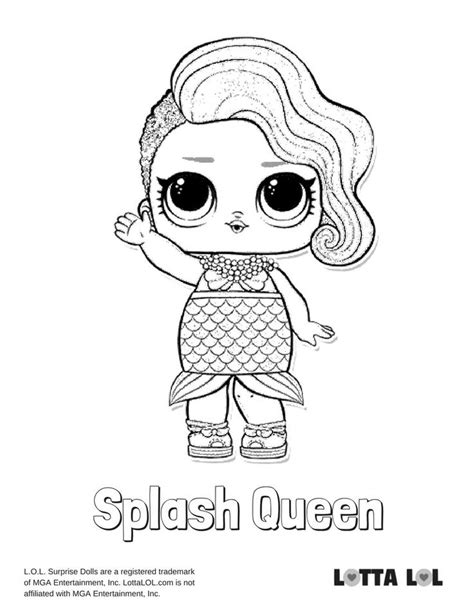 splash queen coloring page lotta lol lol surprise series  coloring