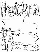 Louisiana Coloring Pages State Doodle Sheets Alley Printable Kids Map Mardi Gras Gumbo Symbols Drawings Outlines States Mediafire Designlooter Crafts sketch template