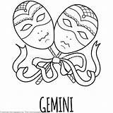 Coloring Gemini Pages Sign Getcoloringpages Printable Horoscope Cute Choose Board sketch template