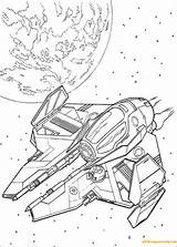 Obi Wan Kenobi Pages Spaceship Coloring Color sketch template