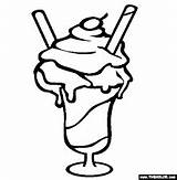 Sundae Coloring Ice Cream Pages sketch template