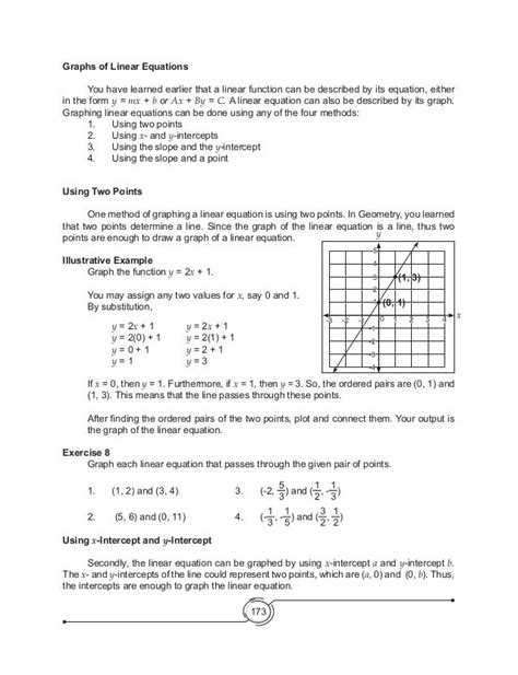 writing linear equations  tables  graphs worksheet tessshebaylo