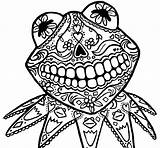 Skull Coloring Sugar Pages Muertos Dia Los Colouring Kermit Simple Skulls Printable Animal Print Clipart Drawing Dead Color Clip El sketch template
