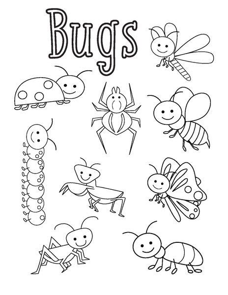 bugs coloring pages funny crafts preschool coloring pages insect