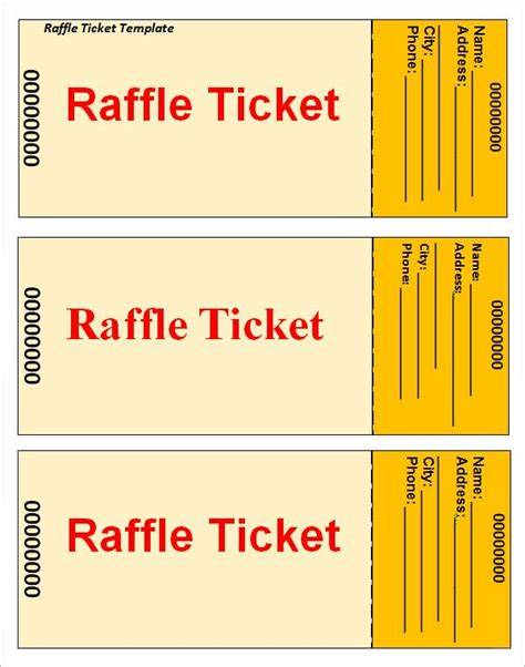 raffle ticket template pinteres