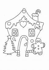 Christmas Coloring Decorations Pages House Gingerbread Outline Kids Pitara Clipart Fargelegging Juletre sketch template