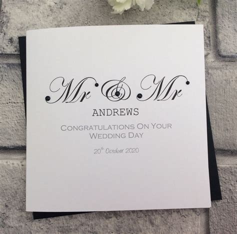 7 colours 2 sizes mr and mr wedding card t boxed personalised etsy