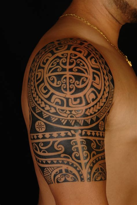 maori polynesian tattoo polynesian shoulder tattoo  anthony