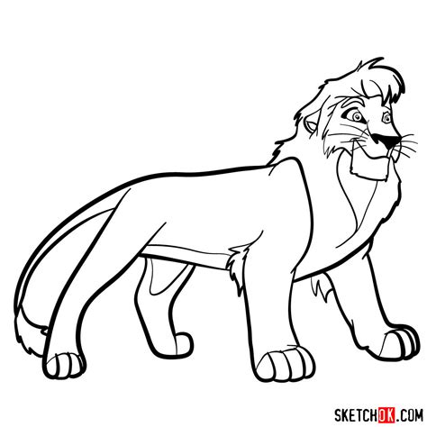 draw kovu  lion king sketchok easy drawing guides