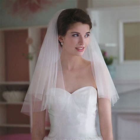promotion price bridal veils 2017 women cut edge two layer40cm 60cm