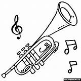 Trumpet Coloring Pages Clarinet Color Music Online Thecolor Instrument Brass Instruments Musical Sheets Printable Patterns Books Trumpets Preschool Arts Crafts sketch template