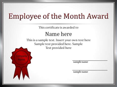 effective employee award certificate template  red color