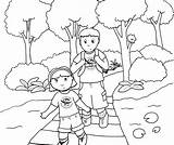 Coloring Pages Sister Brother Hiking Colouring Wetlands Getcolorings 1350px 75kb 1600 Printable Getdrawings sketch template