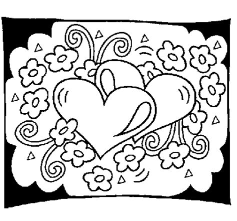hearts  flowers coloring page coloringcrewcom