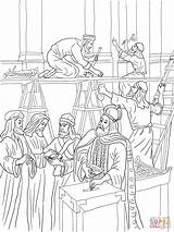 Joash Repairs Tempio Rebuilding Supercoloring Josiah Gerusalemme Tabernacle Elisha Prophets Ioas Ripara sketch template
