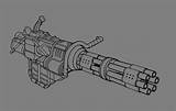 Minigun Lineart Deviantart sketch template