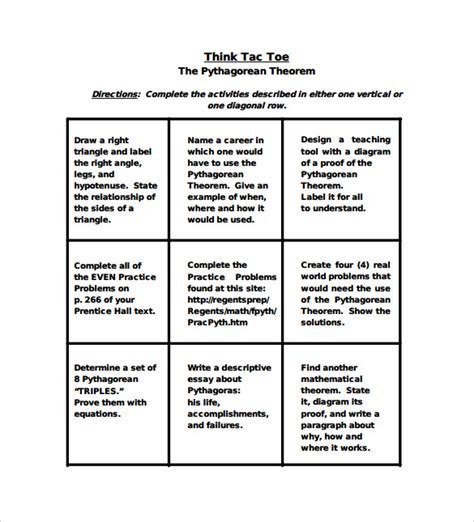 tic tac toe samples   ms word