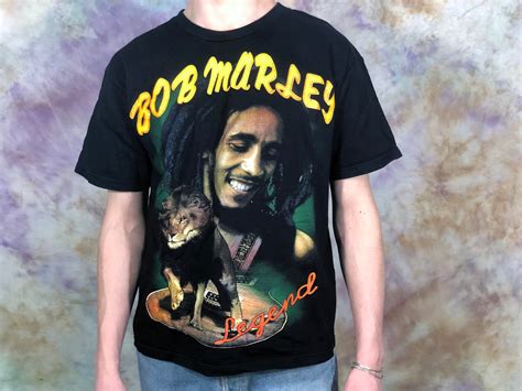 vintage bob marley black retro  shirt etsy