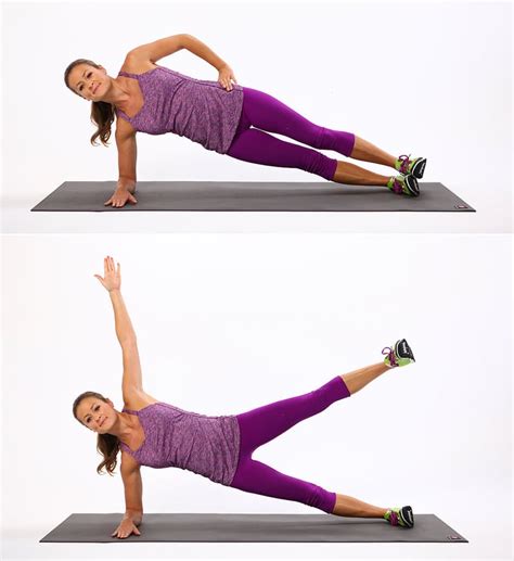 elbow plank with leg lift inner thigh exercises popsugar fitness