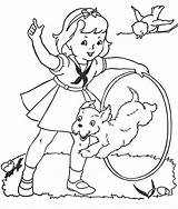Hoop Coloring Hula Pages Vintage Dog Book Little Girl Patterns Girls Paint Favorite Embroidery Printable Kids Colouring Books Quilt Dogs sketch template