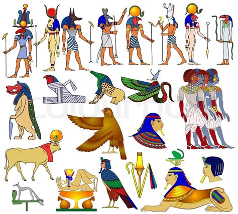 Ancient Egypt Gods And Goddess Of Ancient Egypt Stock Vector