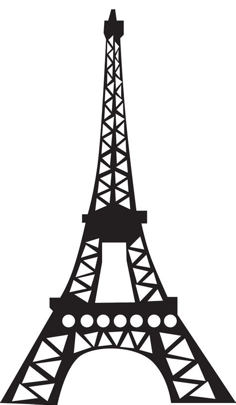 eiffel tower template drawing clipart