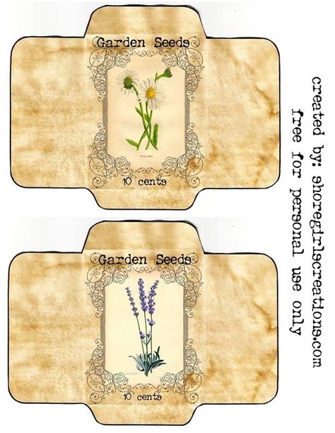 printable seed packets diy seed packets vintage seed packets