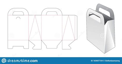 cardboard bag  holder die cut template stock vector illustration